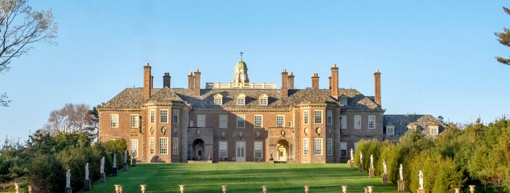 view of crane estate lawn and statues