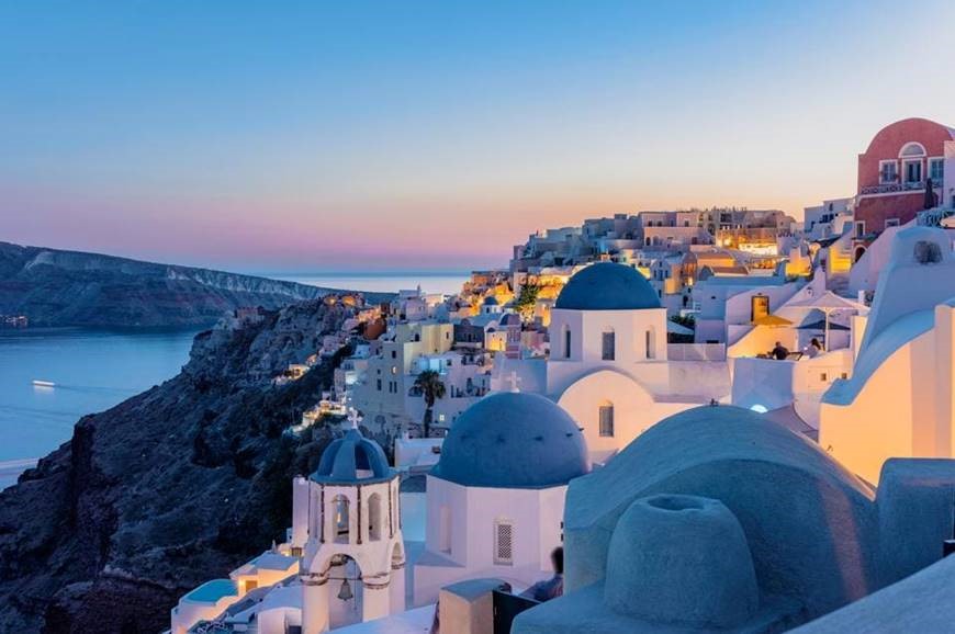 image of Santorini overlooking city and water